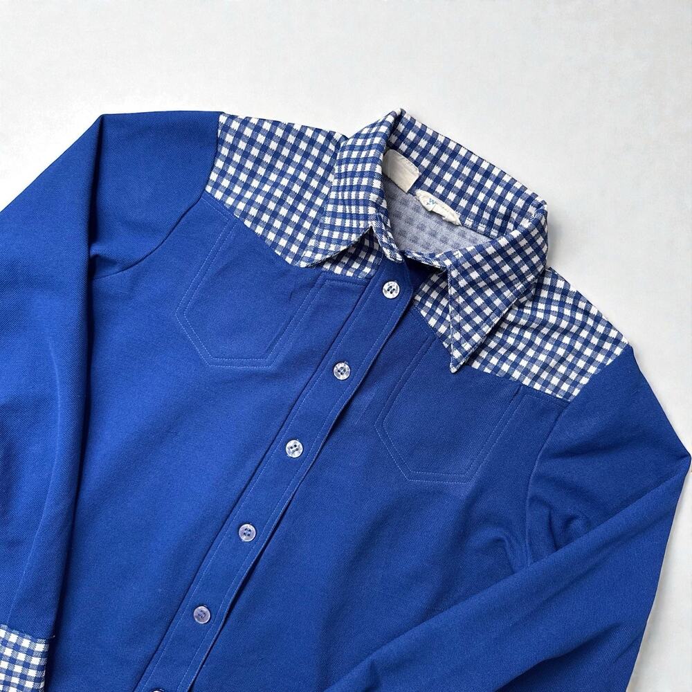 Vintage Western Fashions Country Gingham Check Yoke Picnic Womens Button Shirt
